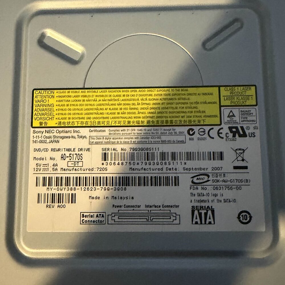 Sony AD-5170S -DB DVD/CD Rewritable Drive